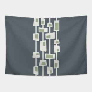 Mid Century Funky Blocks in Grey, Green and Cream Tapestry