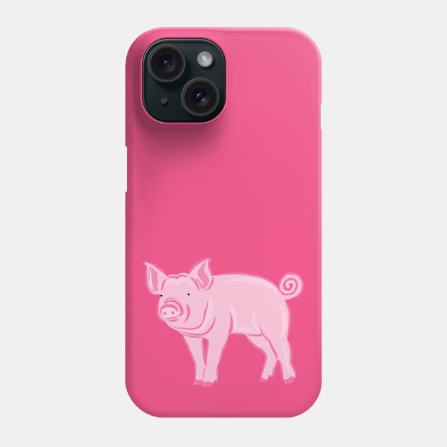 Pink Pig Phone Case by evisionarts