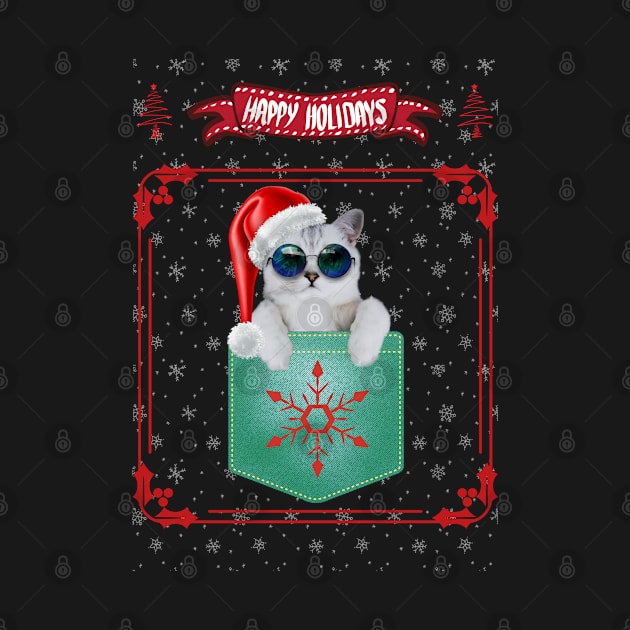 Christmas Kitty In Pocket Happy Holidays by Hypnotic Highs