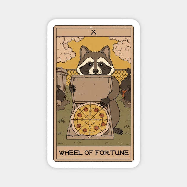 Wheel of Fortune - Raccoons Tarot Magnet by thiagocorrea