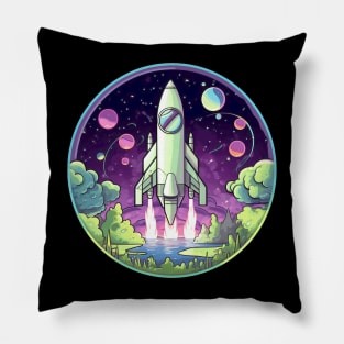 Space Ship Take off Pillow