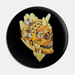 Yellow Crystal Skull Pin