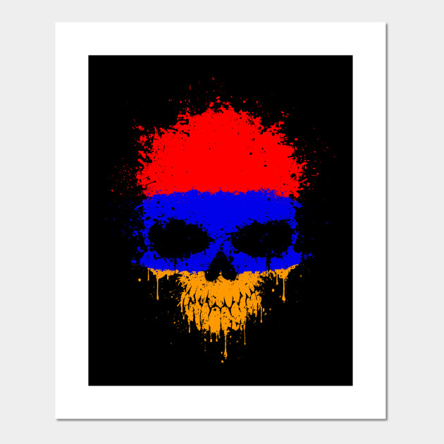 Chaotic Armenian Flag Splatter Skull Armenia Posters And Art Prints Teepublic Uk