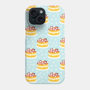 Strawberry Cake Blue Phone Case