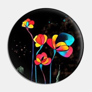 Exotic Watercolor Flower Pin