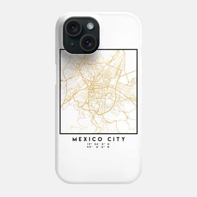 MEXICO CITY MEXICO CITY STREET MAP ART Phone Case by deificusArt