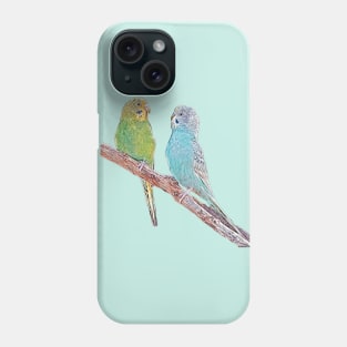 Cute budgies - green and blue Phone Case