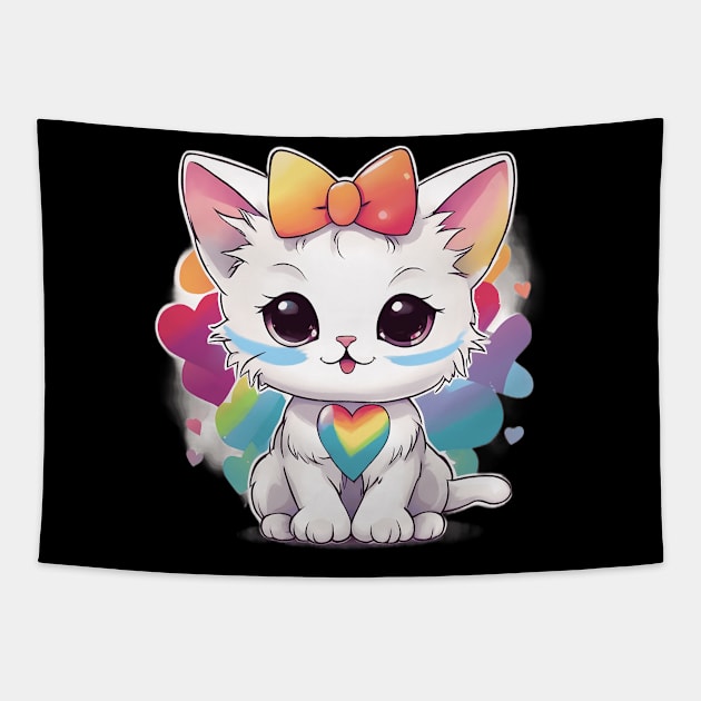 You're my everything Kitten Tapestry by animegirlnft