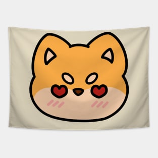 In Love Shiba Face Tapestry