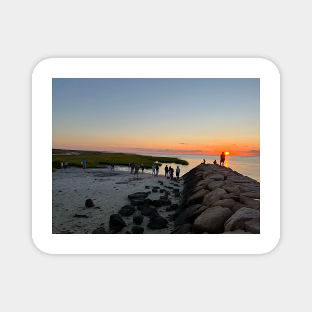 Rock Harbor Beach Sunset Magnet by ampp