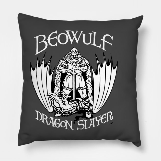Beowulf: Dragon Slayer Pillow by WonderWebb