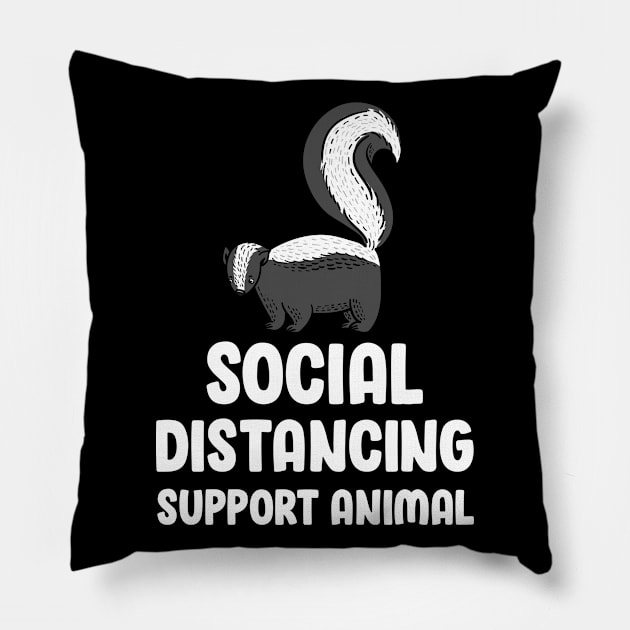 Skunk - Funny Social Distancing Support Animal Pillow by Gold Wings Tees