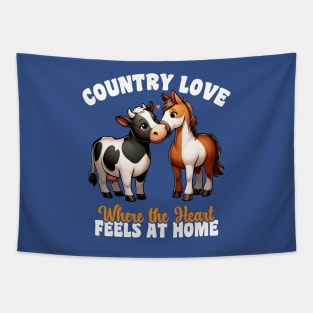 Country Love Where the Heart is at Home – Village Life Love Tapestry