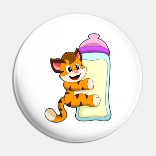 Tiger with Baby bottle of Milk Pin