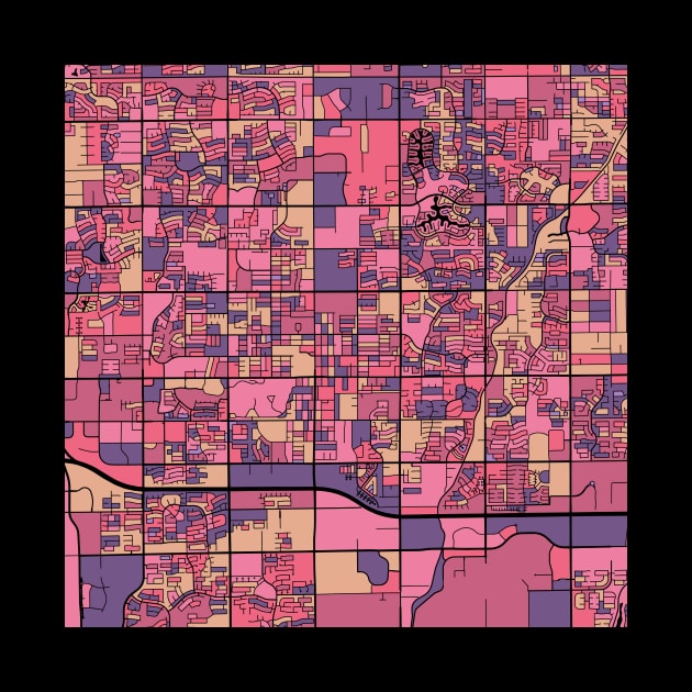 Chandler Map Pattern in Purple & Pink by PatternMaps