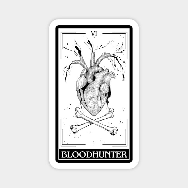 Bloodhunter Tarot Card D&D Nat 20 Dungeons & Dragons T-Shirt Black Magnet by JaeSlaysDragons