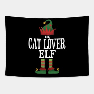 Cat Lover Elf Matching Family Group Christmas Party Pajamas Tapestry