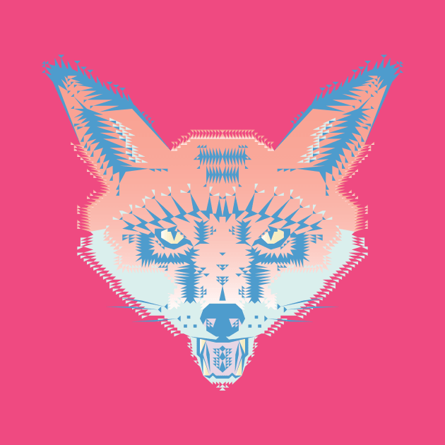 Geometric Fox (pastel) by chobopop