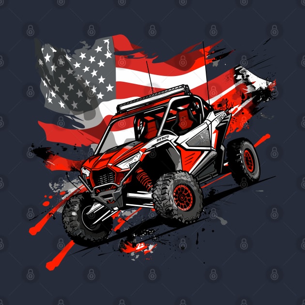 USA Flag Dune Buggy Sand Driver 4x4 Beach Buggy Sand cruiser by RetroZin