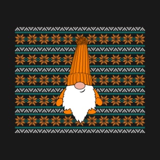 Krimbles Cheeky Festive Gonk Holiday Gnome Poinsettia Ugly Christmas Sweater T-Shirt