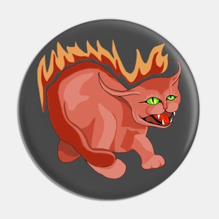 Demonic Fire Cat Pin