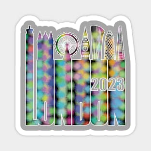 London Skyline 2023 - Bright lightz Magnet