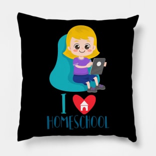 I Love Homeschool - Back to School Girl Pillow