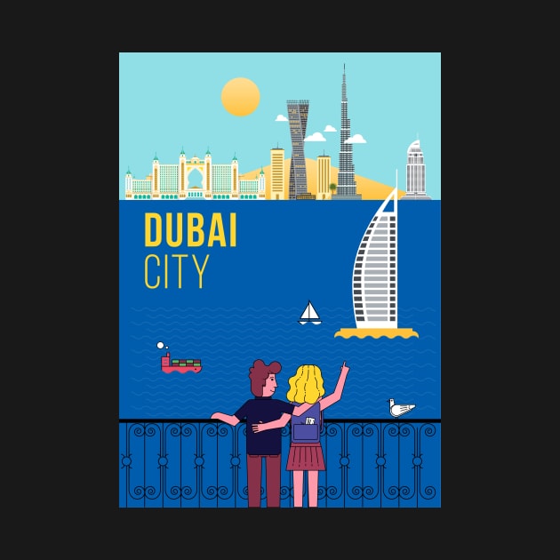 Dubai city poster by kursatunsal