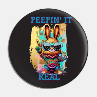 Peepin' it Real Easter Bunny Pin