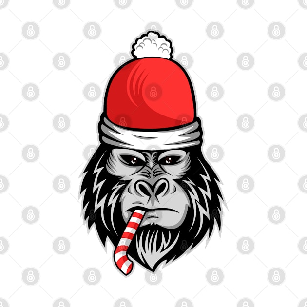 Santa Gorilla by Happy Art Designs