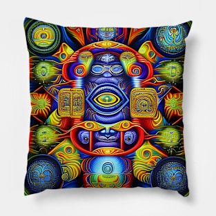 Dosed in the Machine (32) - Trippy Psychedelic Art Pillow