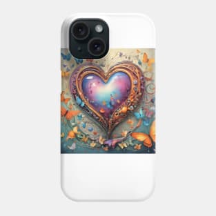 Violet glass heart Phone Case