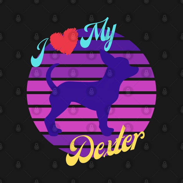 My Dexter Chihuahua Dog Retro Sunset by Ognisty Apparel