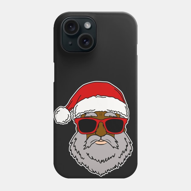 Cool Christmas Black Gray Beard Santa Claus Phone Case by charlescheshire