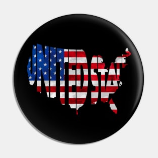 United States of America Typo Map Pin