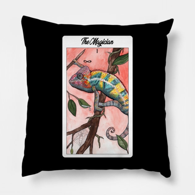 The Magician Chameleon Card Pillow by Heather Dorsch Creations