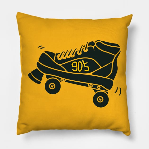 the 90s trend four-wheeled shoes Pillow by bloomroge