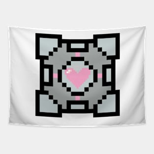 Pixel Companion Cube Tapestry