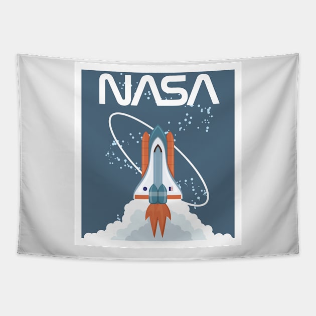 NASA retro shuttle Tapestry by PaletteDesigns