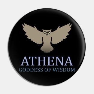 Athena Greek Goddess of War and Wisdom Owl Symbol Pin