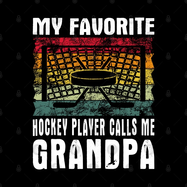 My Favorite Hockey Player Grandpa Vintage Text by JaussZ