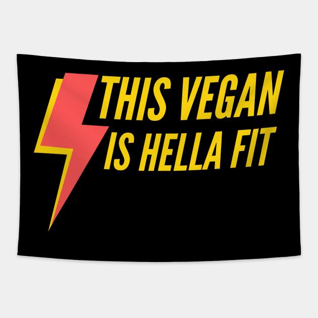 This vegan is hella fit Tapestry by Veganstitute 