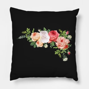 Romantic Vintage Watercolor Flower Bouquet Rose Wedding Floral Pillow