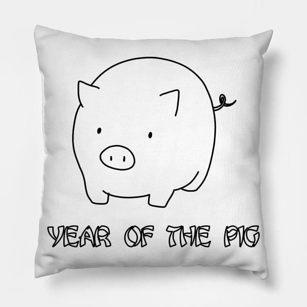 Year Of The Pig Pillow by valentinahramov