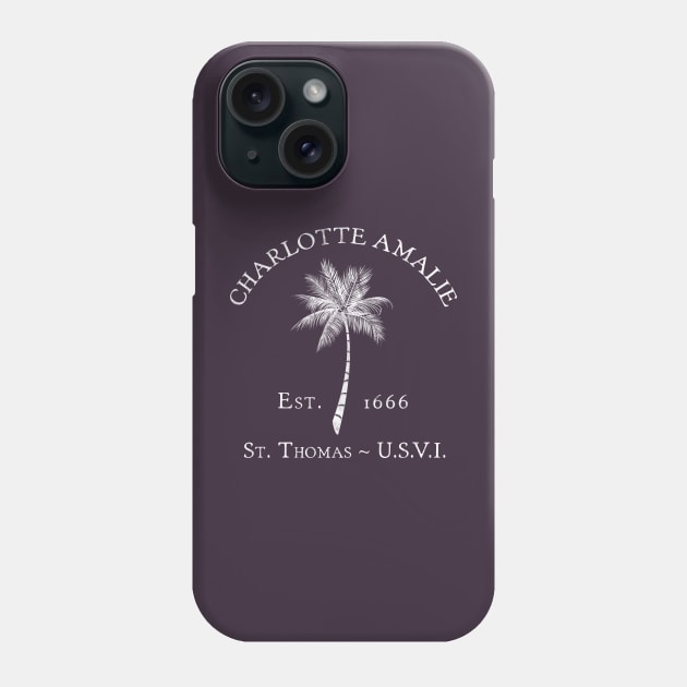 Charlotte Amalie St. Thomas U.S. Virgin Islands Vintage Palm Phone Case by TGKelly