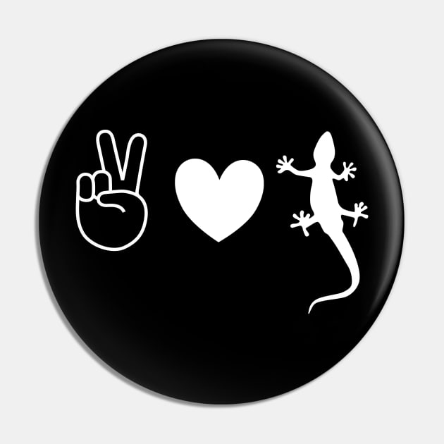 Peace Love Lizards Lizard Love Gift Pin by JPDesigns