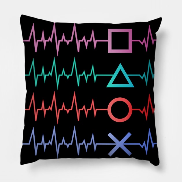 PS Gamer Heartbeat Pillow by inkonfiremx