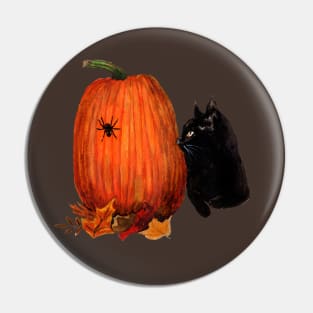 Black cat and Pumpkin Pin