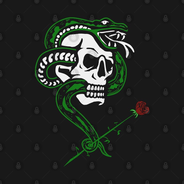 Skull snack green flower by Jay the public