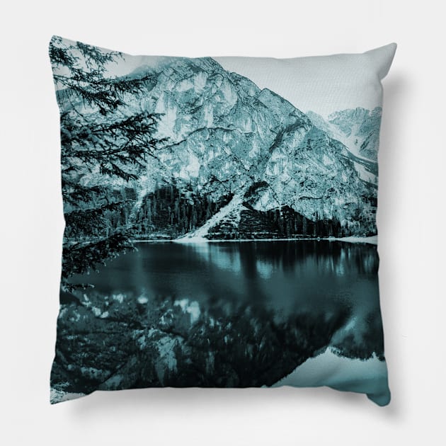 Icy mountain Pillow by Caliel